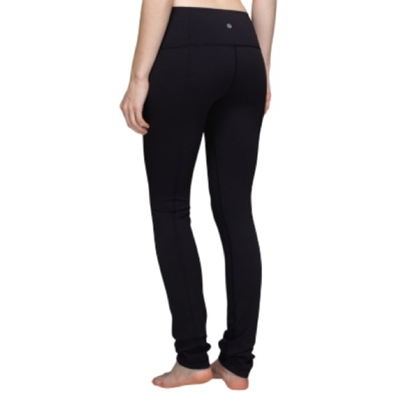 Lululemon Skinny Groove Pant II Full-On Luon (Roll Down) Black High Waisted 6 - Picture 1 of 8